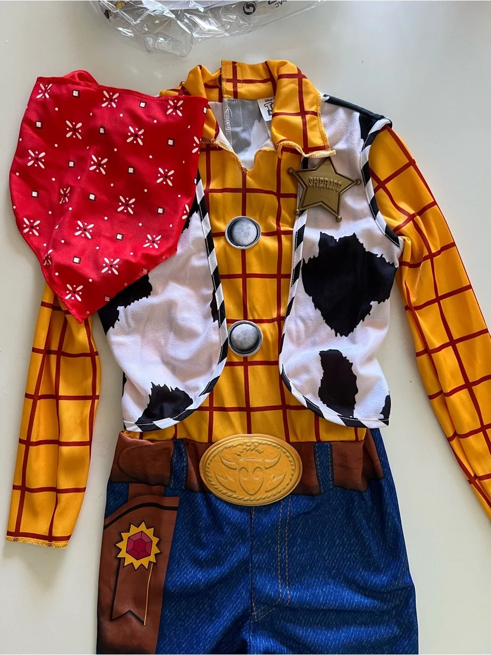Disney Woody Cowboy Costume in Yellow, Blue, Brown - Picture 2 of 10